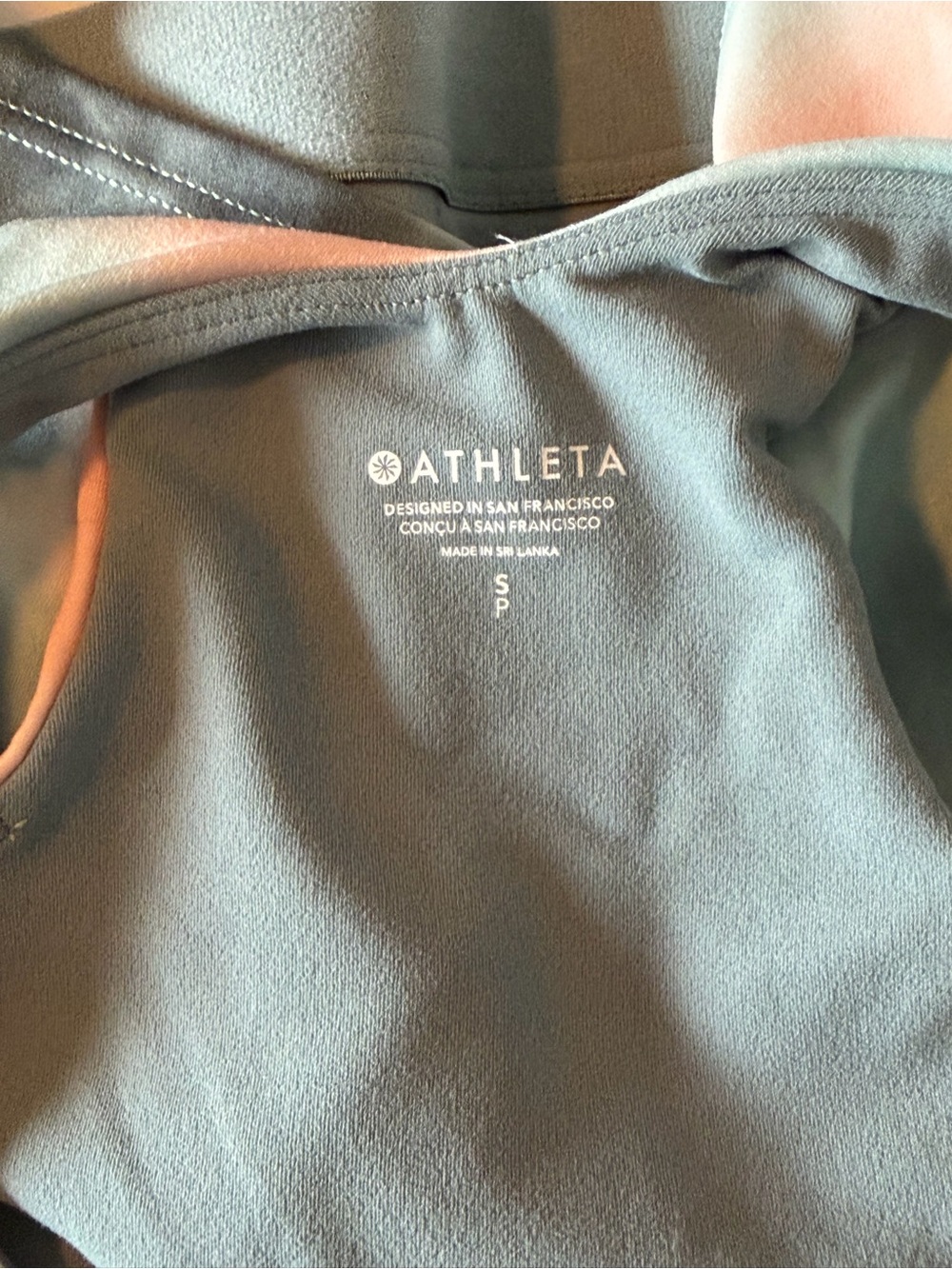 Athleta Tie-Dye High Neck Crop Tank - Blue & Pink - Picture 3 of 3